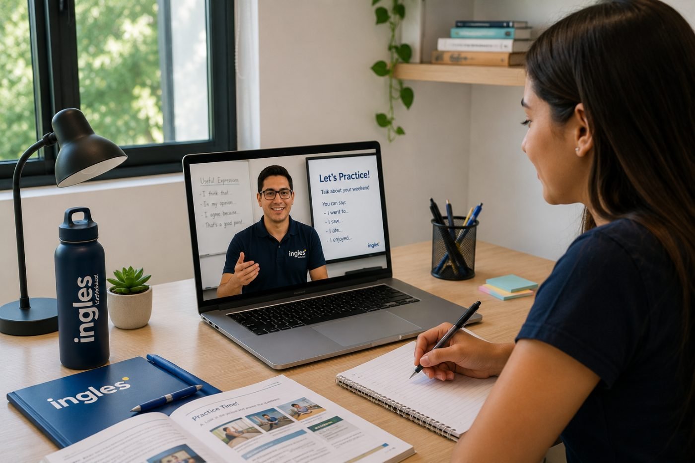 Alumno de Inglés Individual en clase online desde casa por videollamada